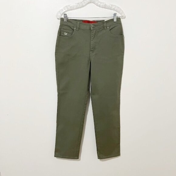 Gloria Vanderbilt Amanda Stretch Classic Fit Jeans Green 10M Petite - Picture 1 of 5